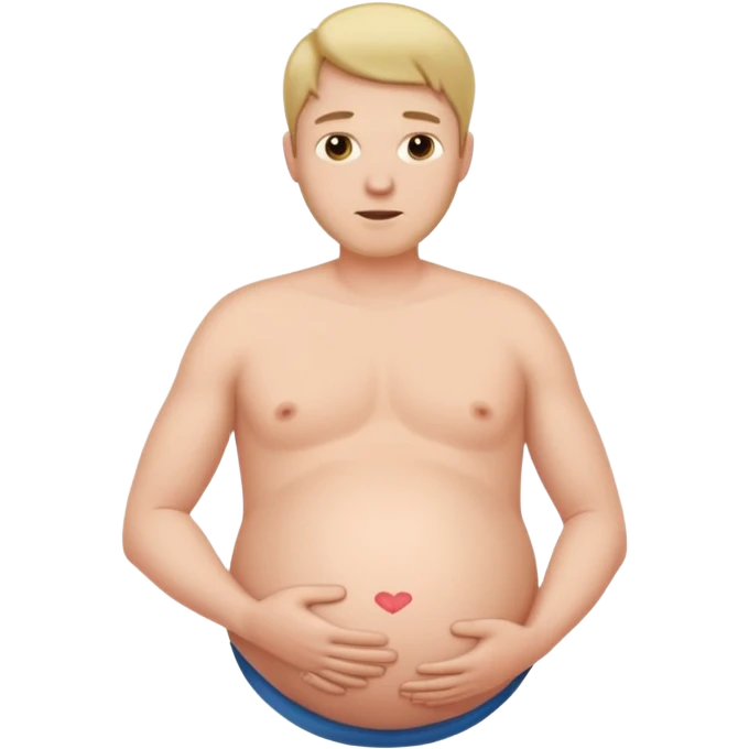 Pregnant man with distended belly emoji
