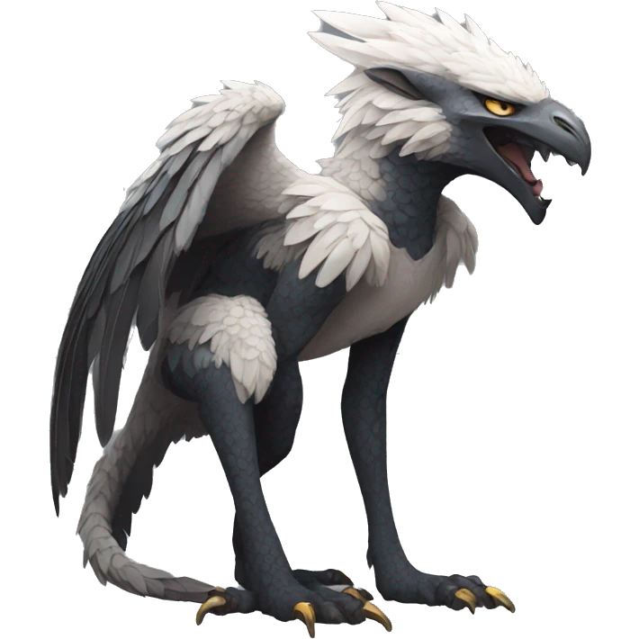 Anthro cool edgy Trico winged animal hybrid full body emoji