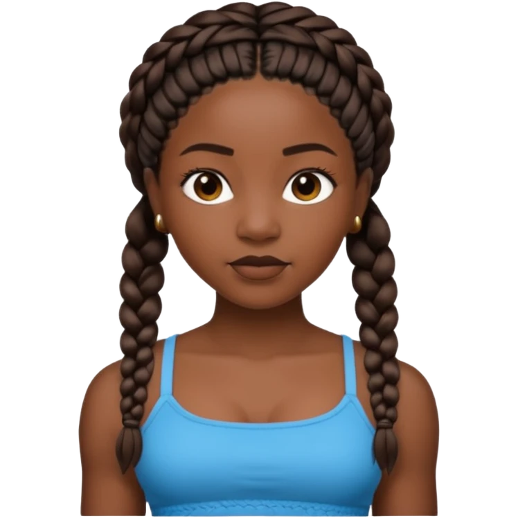 a black woman with braids with a crop top emoji