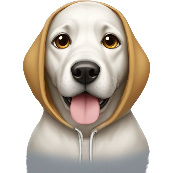 dog wearing a hodie emoji