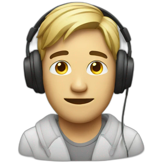 man listening music emoji