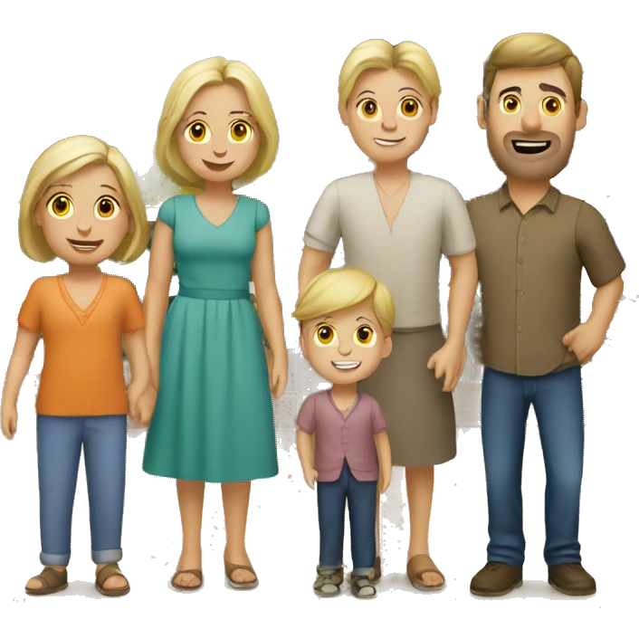 Caucasian family in a market emoji