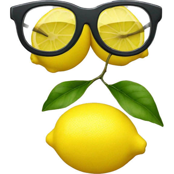 Lemon with a pair of glasses and nothing else emoji