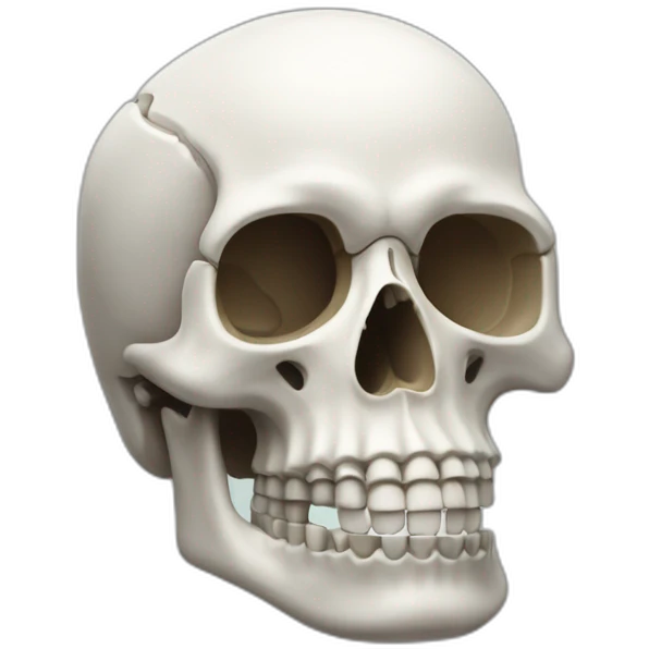 Skull wearing apple airpods max emoji