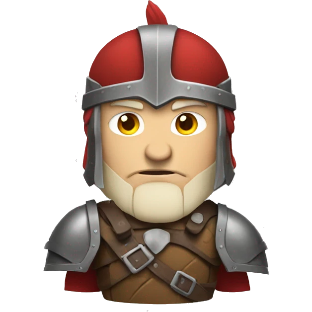 barbarian soldier with white skin and redarmor facing forward  emoji
