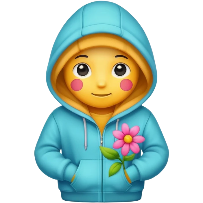 Flower wearing a hoodie emoji