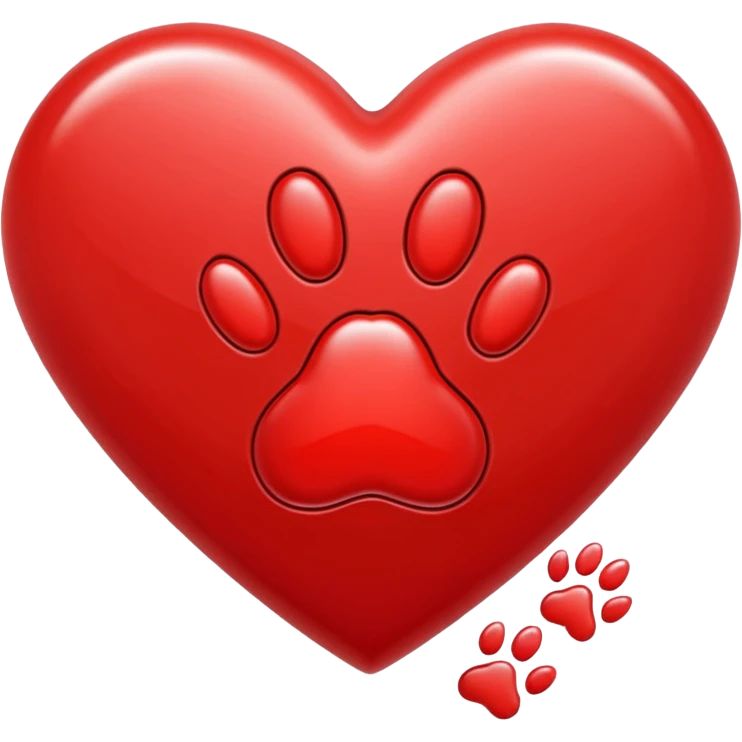 heart with a paw print motif emoji