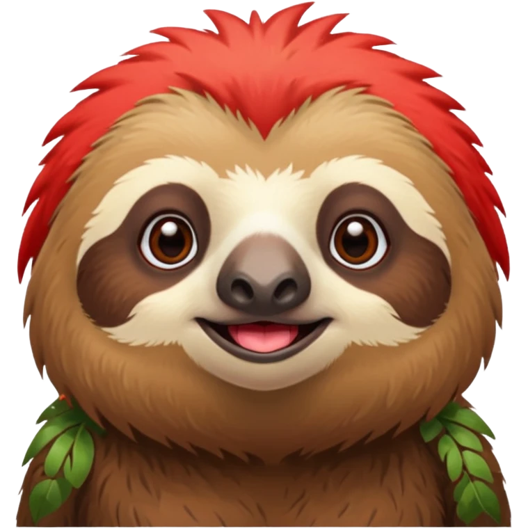 paresseux avec un crete rouge emoji