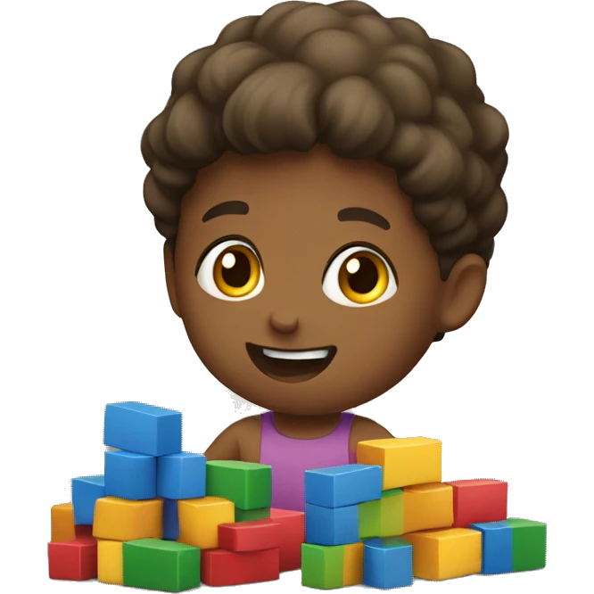 Kids playing with blocks emoji