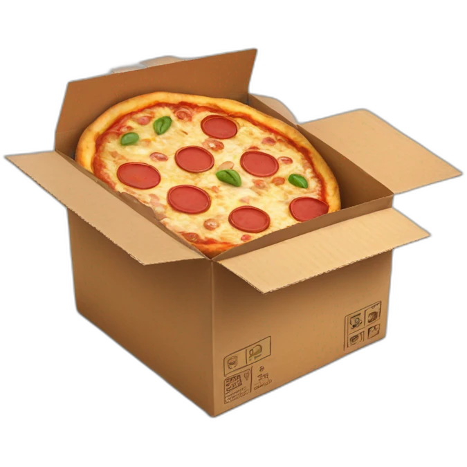 pizza in a cardboard box emoji