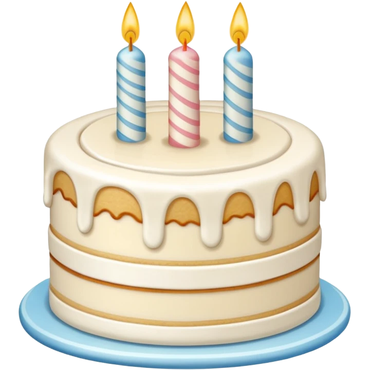 un gateau d'anniversaire dessiné au trait de couleur blanc emoji