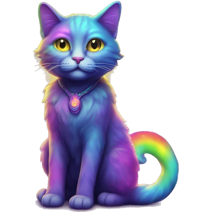 Galactic Neon Rainbow Cat God Full Body emoji