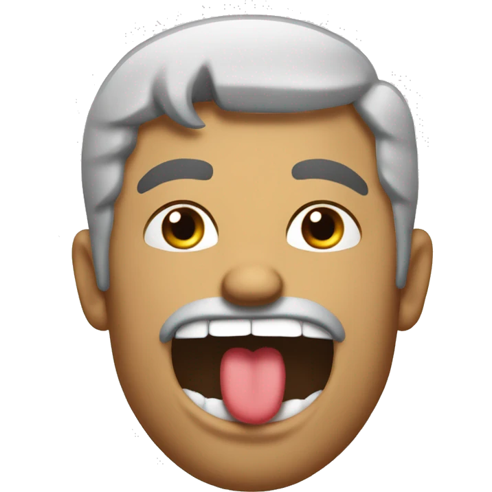 facing right of mad Australian dad lines coming out in his mouth emoji