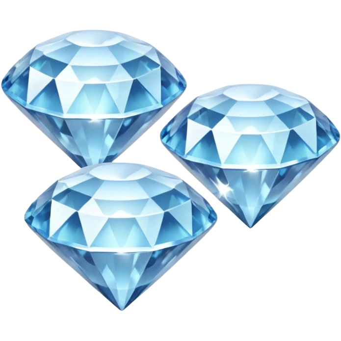 3 shiny diamonds closely together emoji
