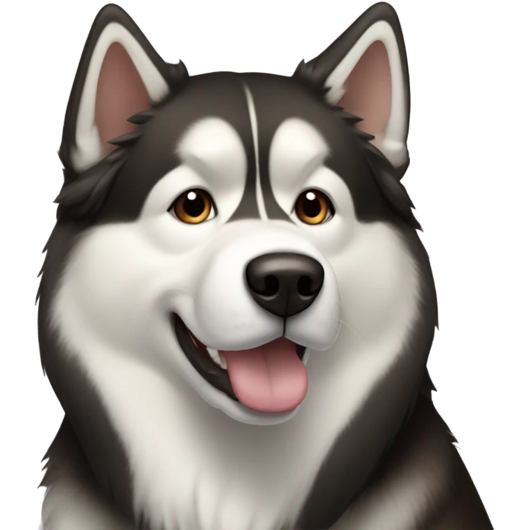 alaskan malamute dog, black, brown and white emoji
