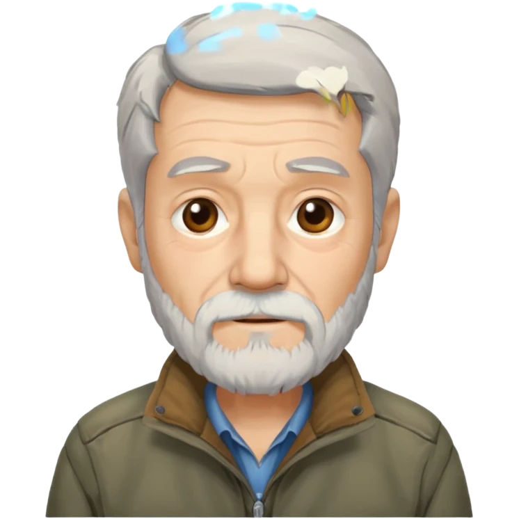 bearded elderly with old jacket emoji