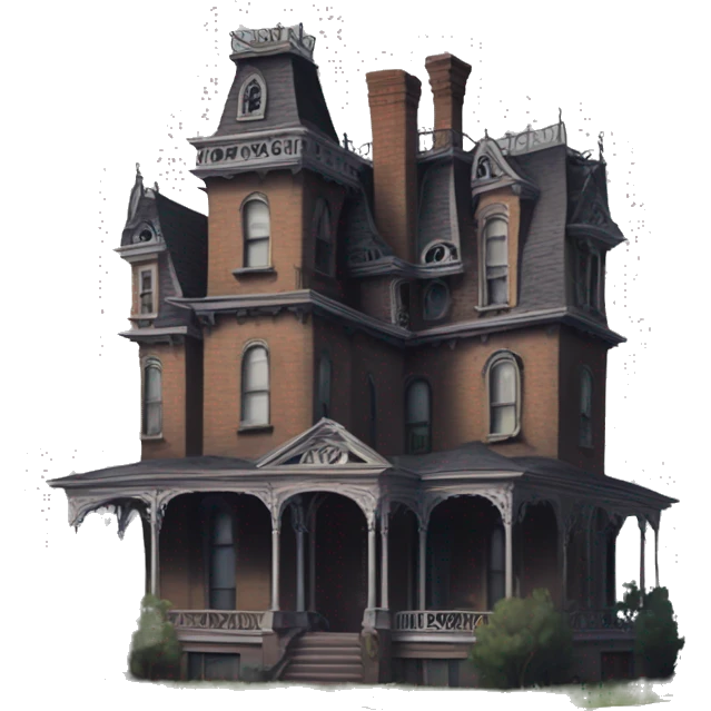 Derelict Addams sprawling 12 story tall haunted old mansion  emoji