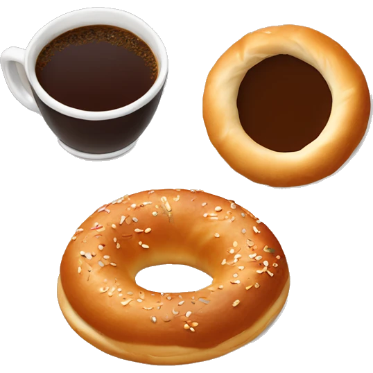 Çay  ve simit emoji