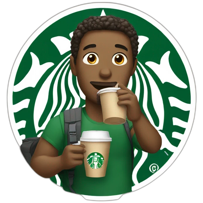 Guy drinking starbucks emoji
