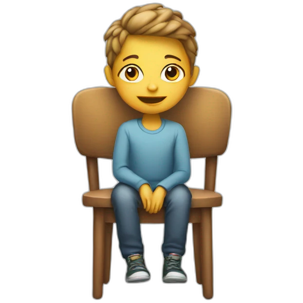 child sit on chair  emoji