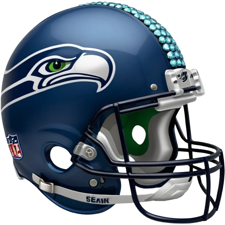 NFL Seahawks helmut with diamond bling  emoji