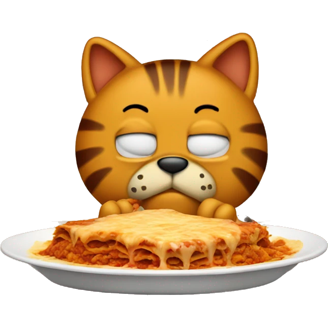 Garfield eating lasagna emoji
