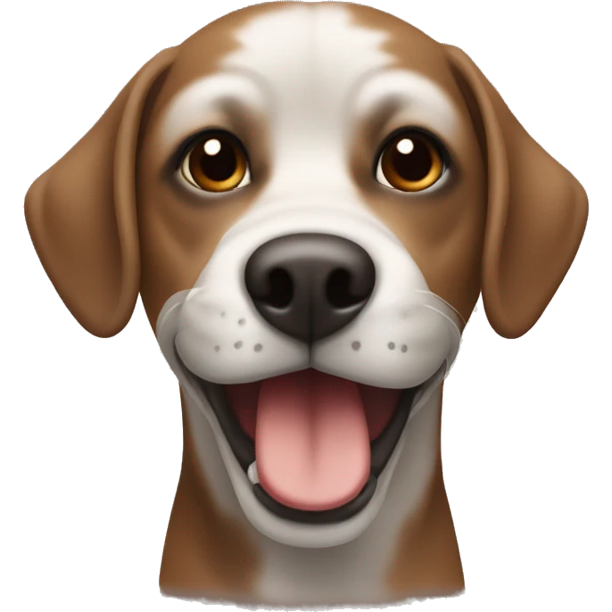 Black mouth cut dog breed with brown fur color emoji