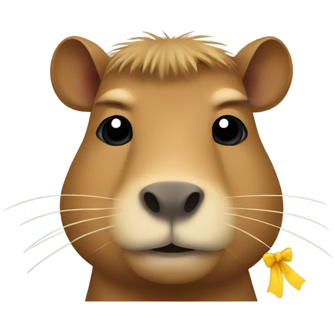 Capybara wearing a bow emoji