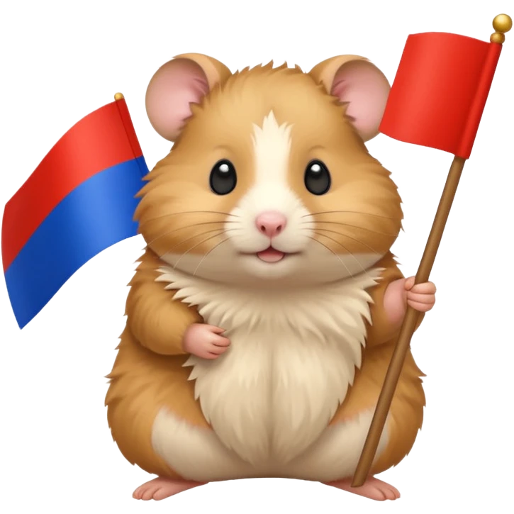 a hamster holding a Russian flag emoji emoji