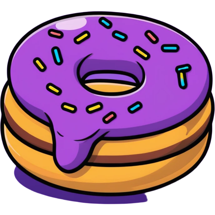 Eggplant inside donut emoji