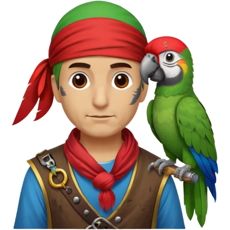 pirate and parrot emoji