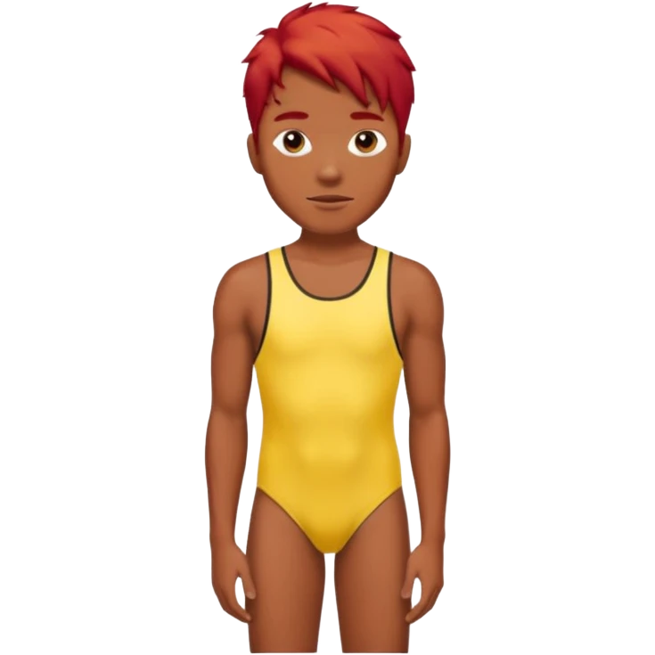 black man in swimsuit  with red hair emoji