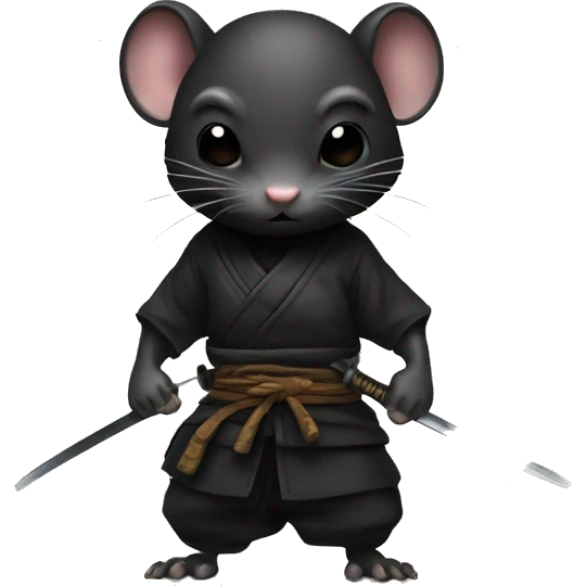 ninja black skin rat with katana emoji