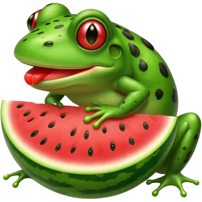 frog eating watermelon emoji