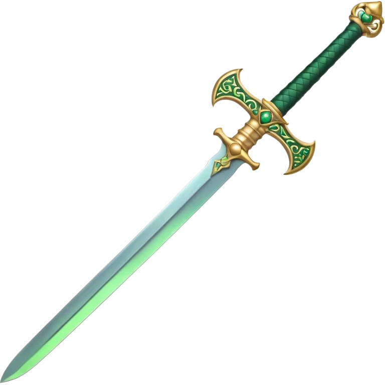 Double-edged Arabic sword with green color emoji