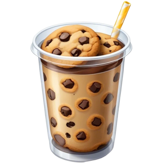 plastic cup with cookies  emoji