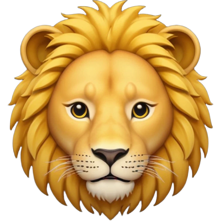 lion face emoji dot eyes, solid black , no iris emoji