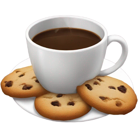 Cup of chais eating a cookie emoji