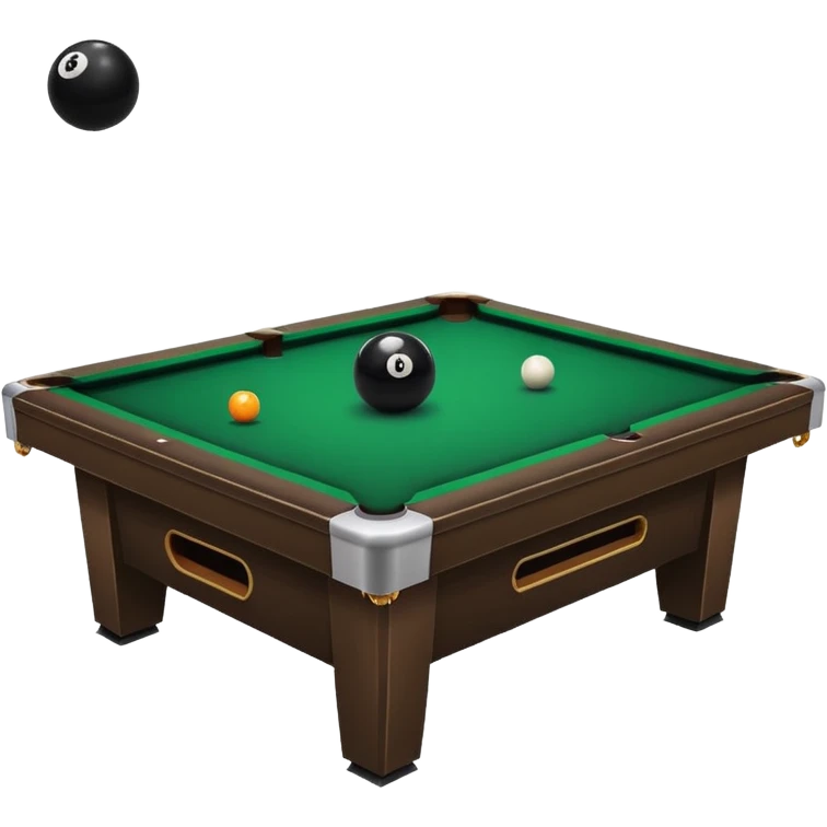 Pool table with the back ball  emoji