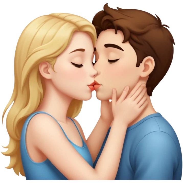 Boyfriend and girlfriend kissing  emoji