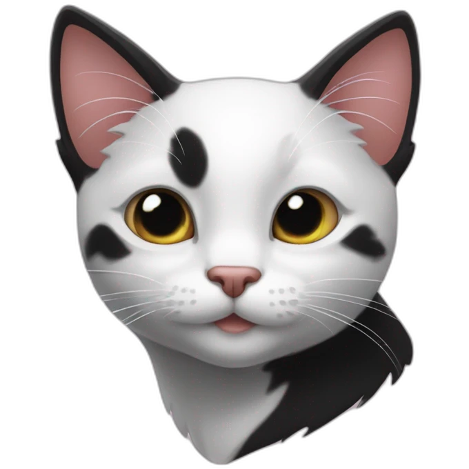 Black cat White brithmark like heart emoji