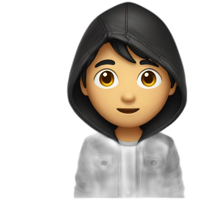 asian boy with leather hoodie emoji