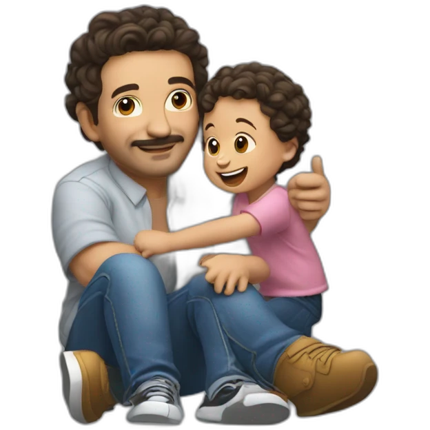 Jean Marc Morandini playing with a kid emoji