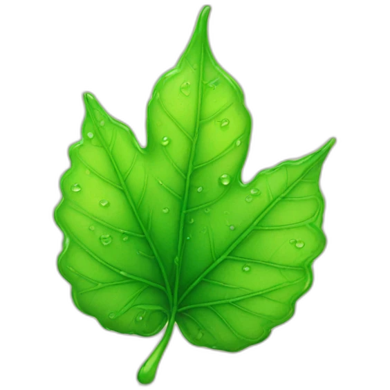 leaf with dew emoji