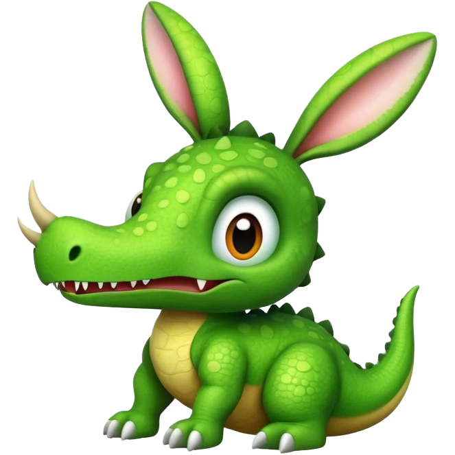 Dinosaur with rabbit ear emoji
