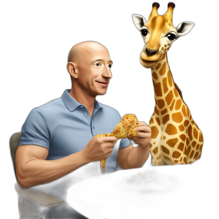 Jeff bezos eating a girafe emoji