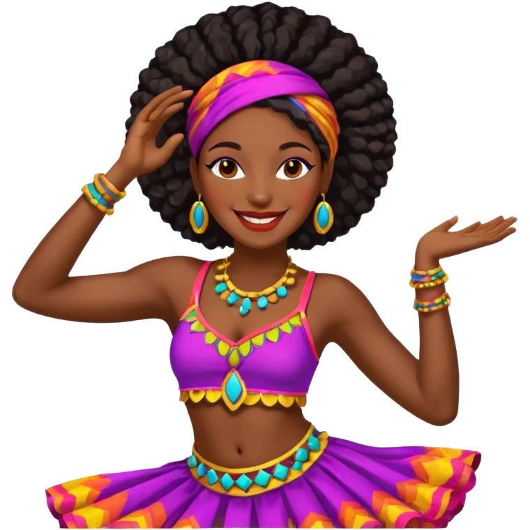 black woman festival dancer emoji