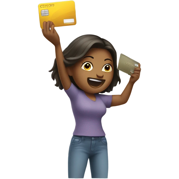 girl slamming a credit card down emoji