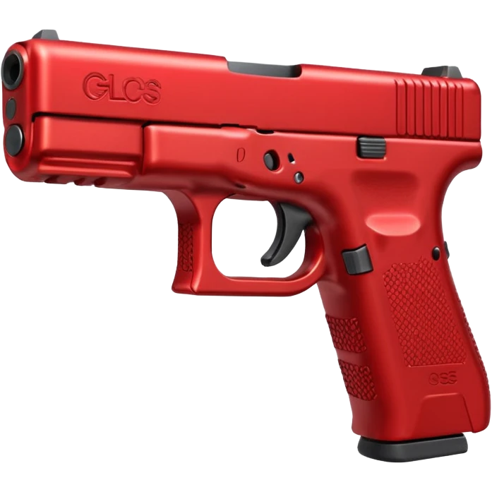 red Glock handgun, simple, clear emoji