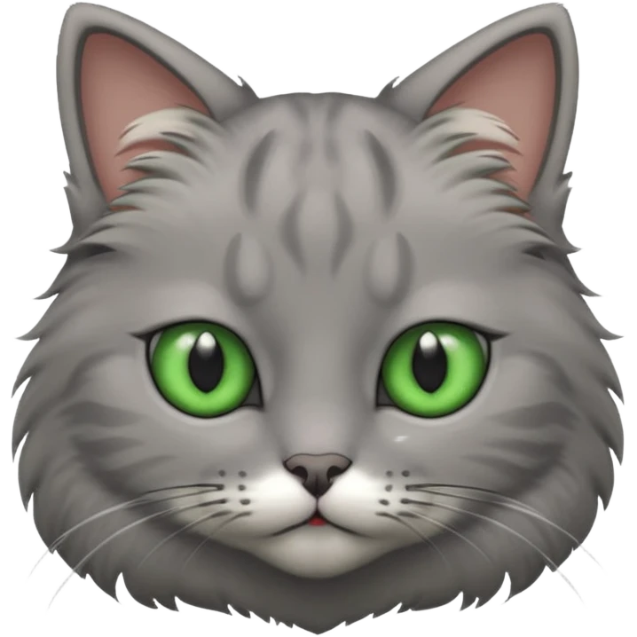 a gray cat with eyes on its FOREHEAD emoji